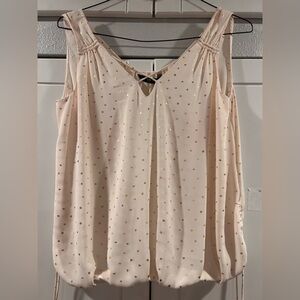 Zara Cream Blouse with Gold Accents